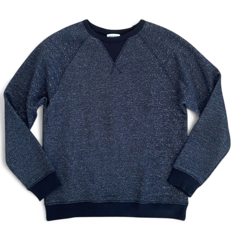 Taylor Stitch Navy Speckled Crewneck Sweatshirt